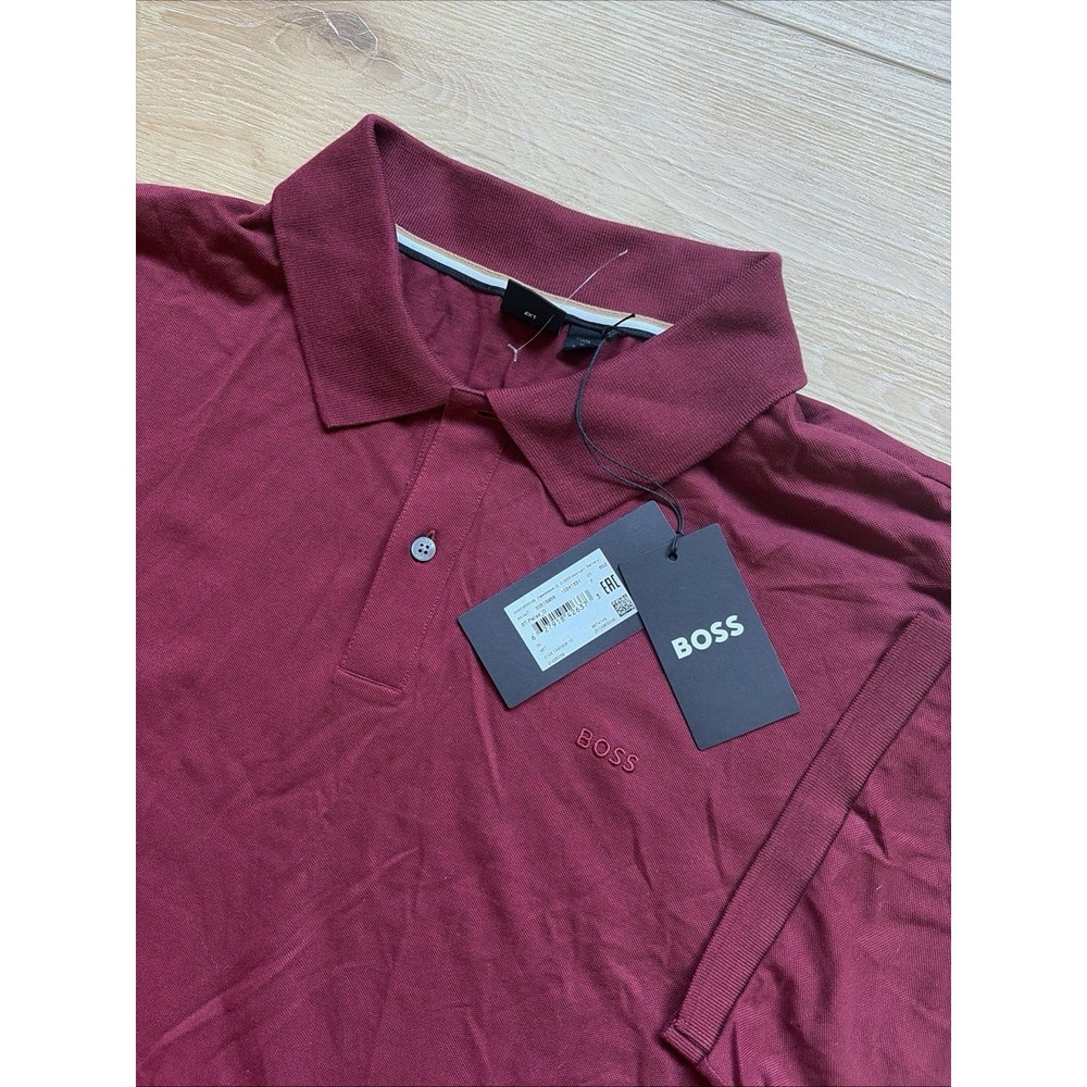 NWT Men's Hugo Boss Burgundy Short Sleeve Pallas Polo Golf Shirt 4XLT
